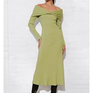 Mara Hoffman Off-Shoulder Green Dress